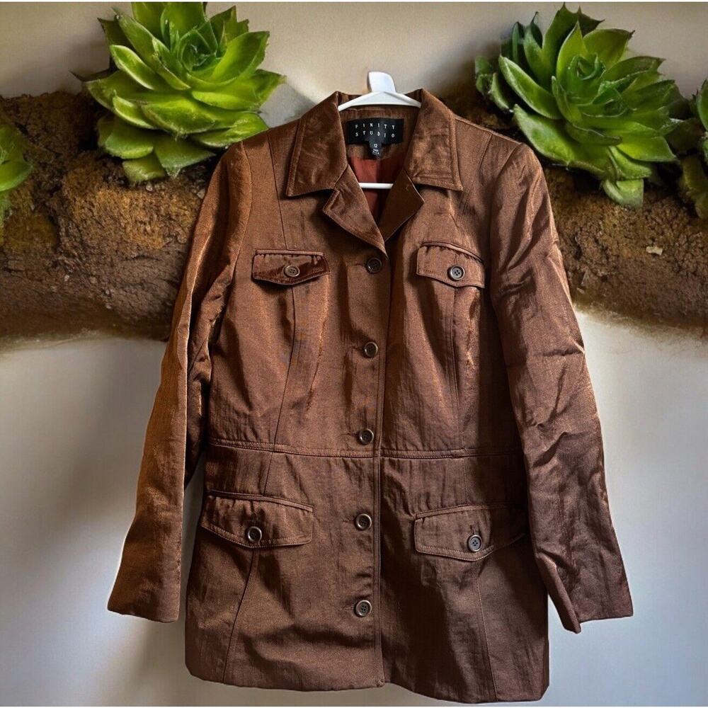 FINITY Golden BROWN WOMEN'S‎ BLAZER LINED Size 12